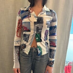 With Jean button down top